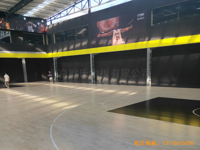 南阳骄阳体育篮球俱乐部体育木地板铺装案例4