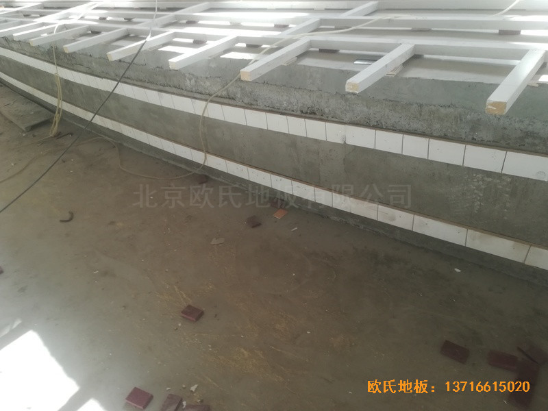 宁夏银川试验中学舞台运动地板施工案例1